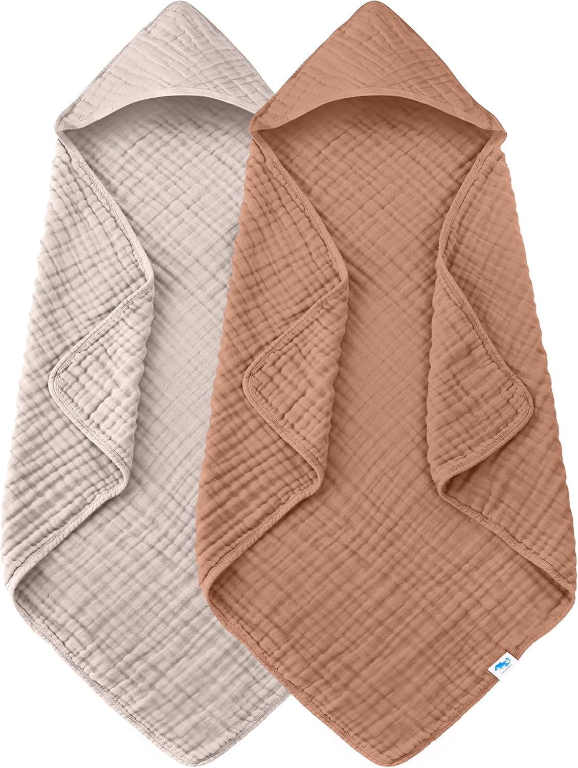 SWEET DOLPHIN Muslin Hooded Baby Bath Towels - 2 Pack 100% Cotton Towel for Babi...