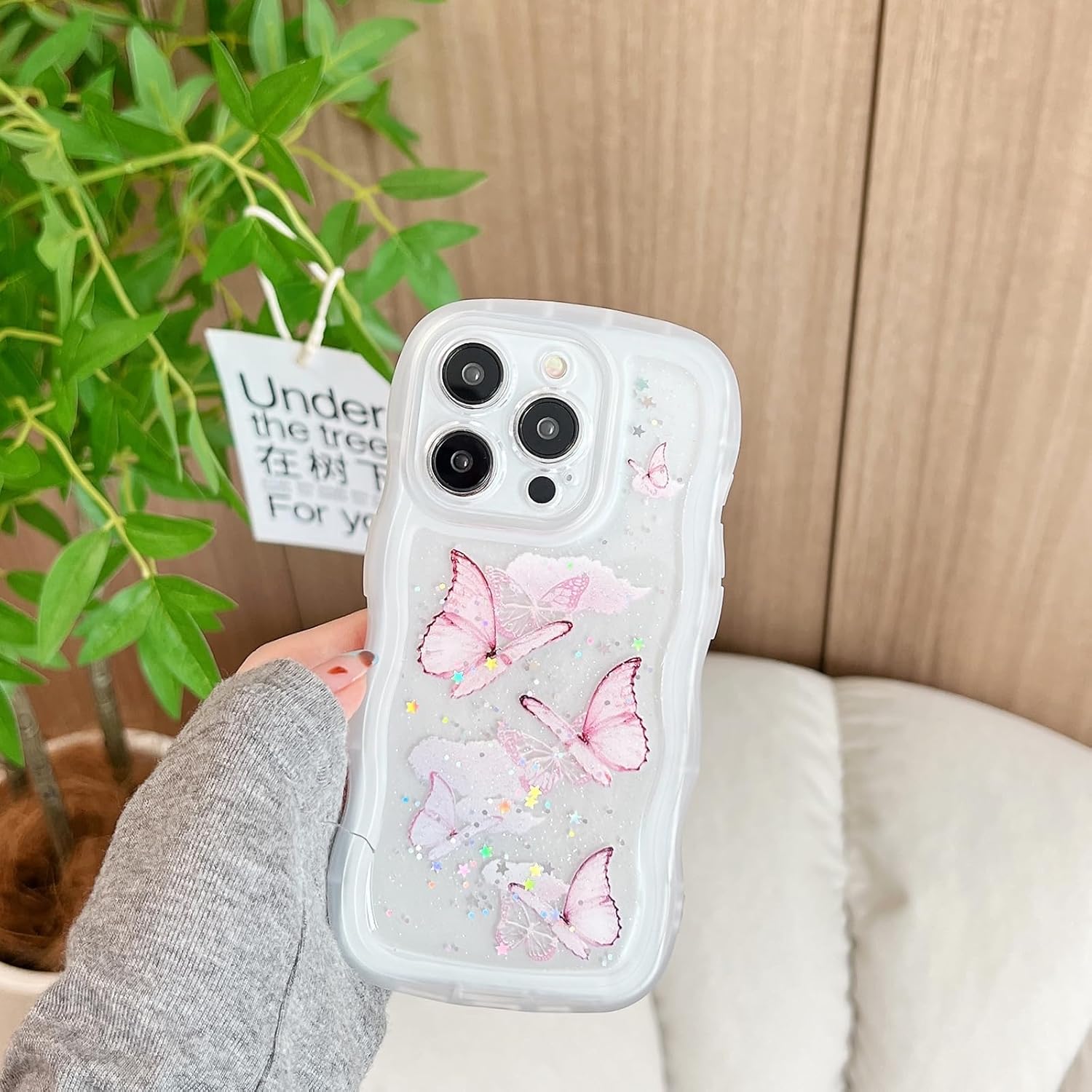 Compatible with iPhone 12,Cute Kawaii Bling Sparkle Glitter [Butterfly Series] F...