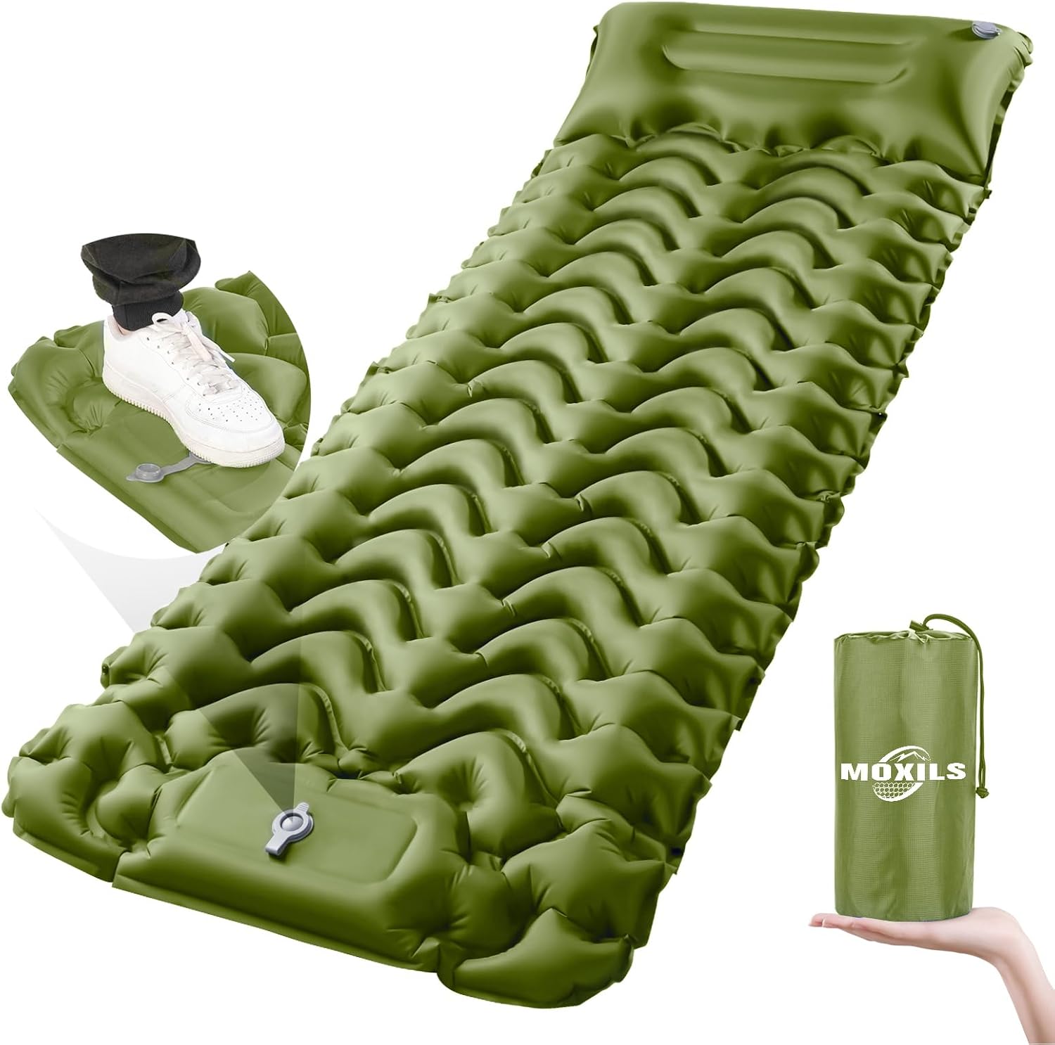 Sleeping Pad, Ultralight Inflatable Sleeping Pad for Camping, Built-in Pump, Ult...