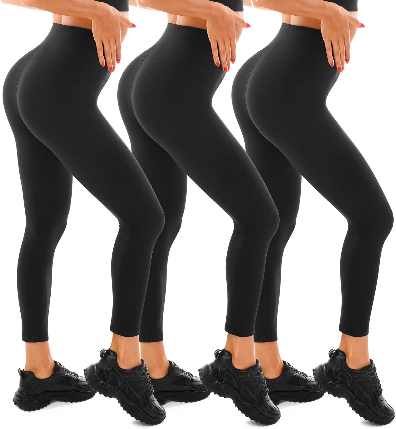 Walifrey Gym Leggings for Women, High Waisted Black Leggings for Women Workout G...