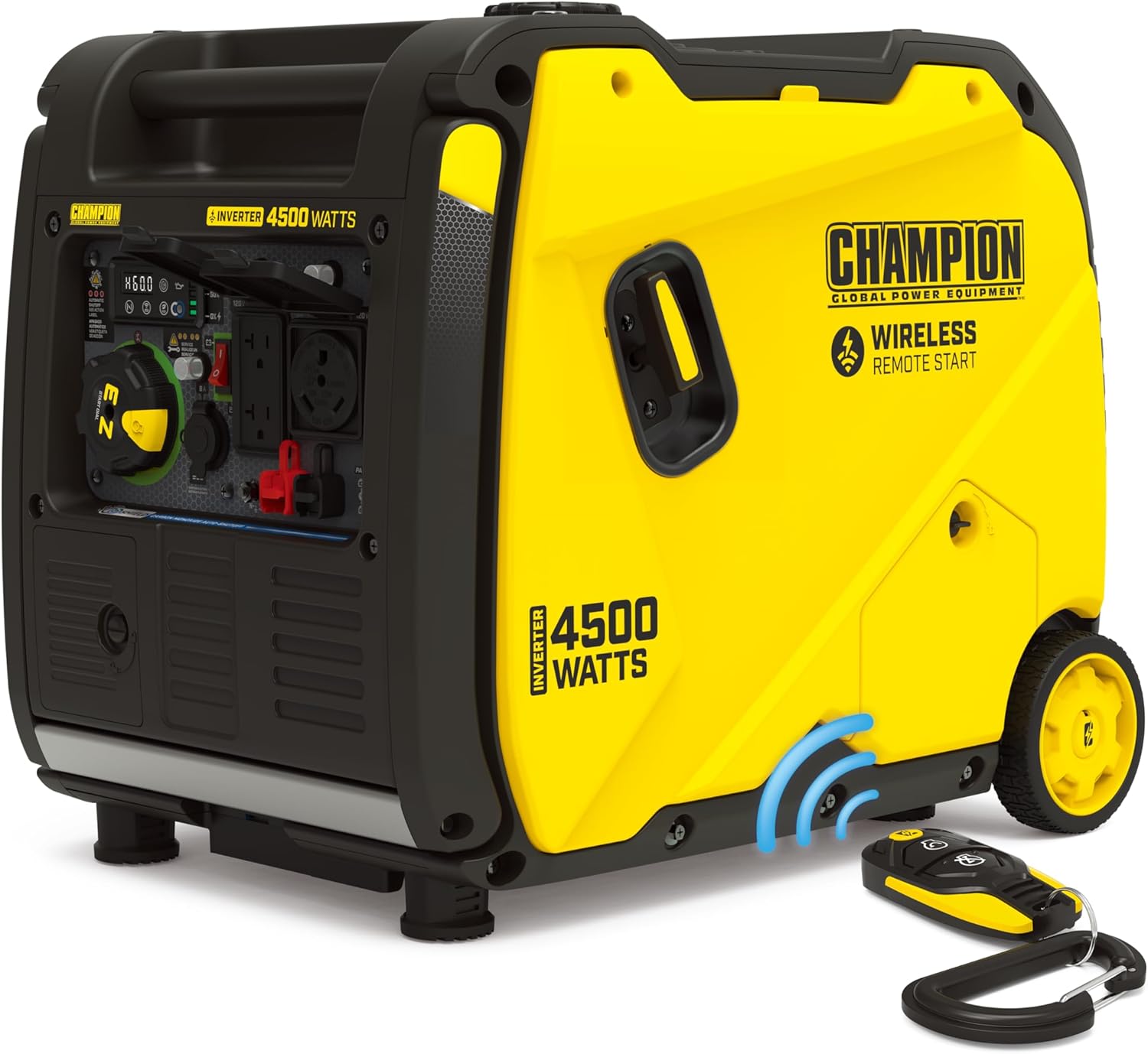 Champion Power Equipment 4500-Watt Wireless Remote Start Inverter Generator with...