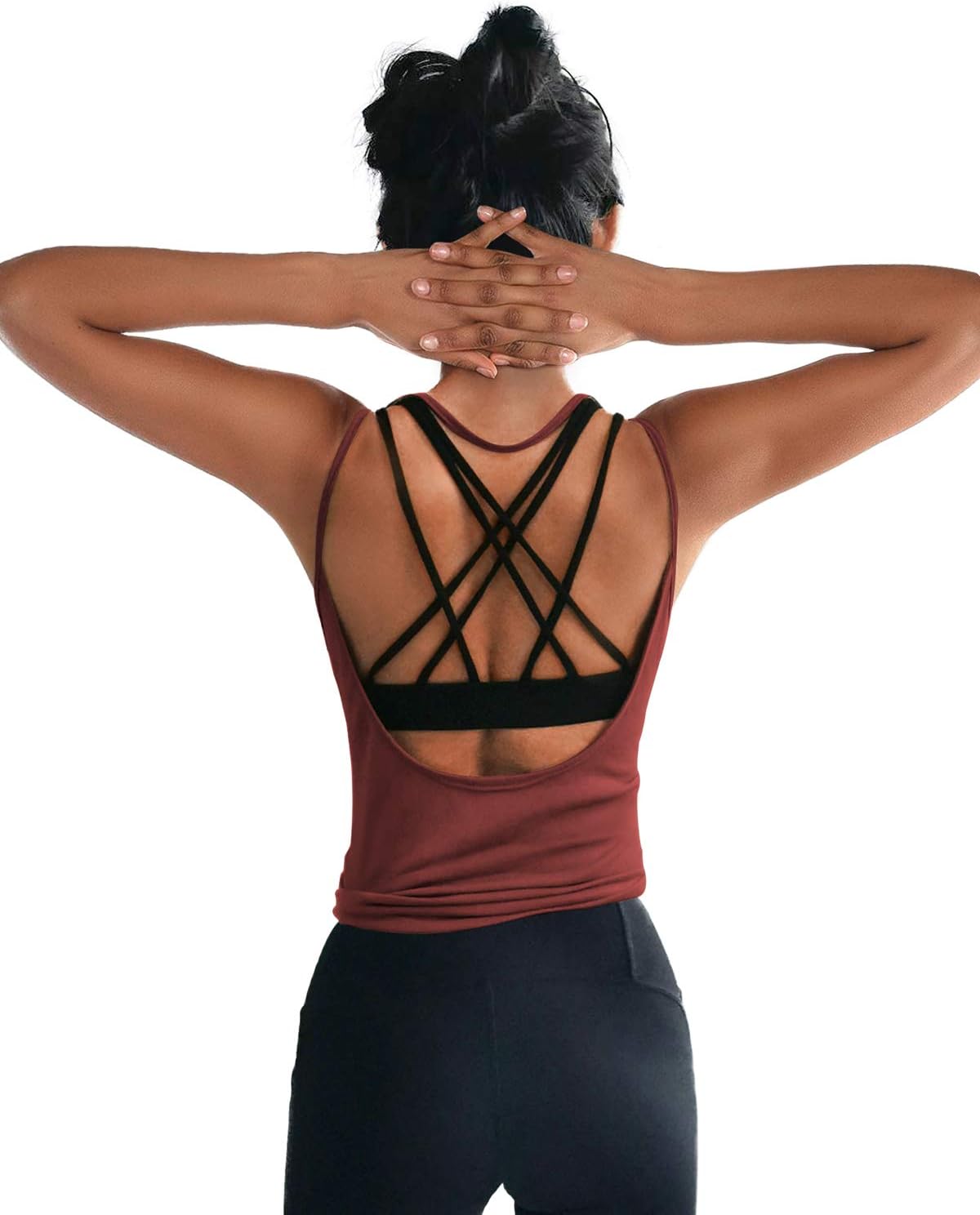 OYANUS Womens Summer Workout Tops Sexy Backless Yoga Shirts Open Back Activewear...