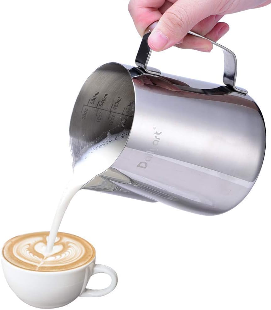 Milk Pitcher, Dailyart 600ml/20fl.oz. Stainless Steel Milk Cup Milk Frothing Pit...