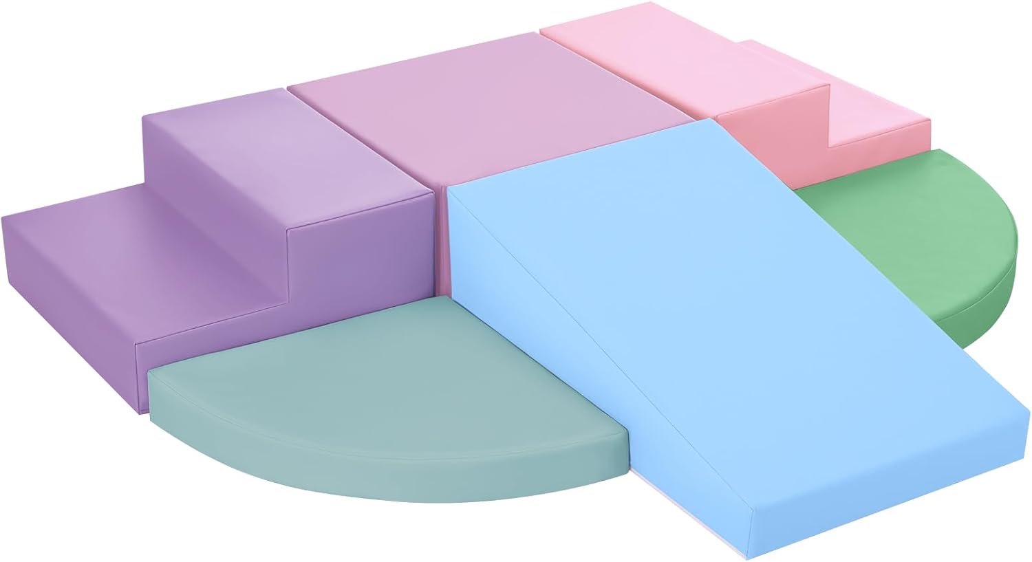 6-Piece Foam Climbing Blocks for Toddlers: Colorful Climbing Gym PU Leather Baby...