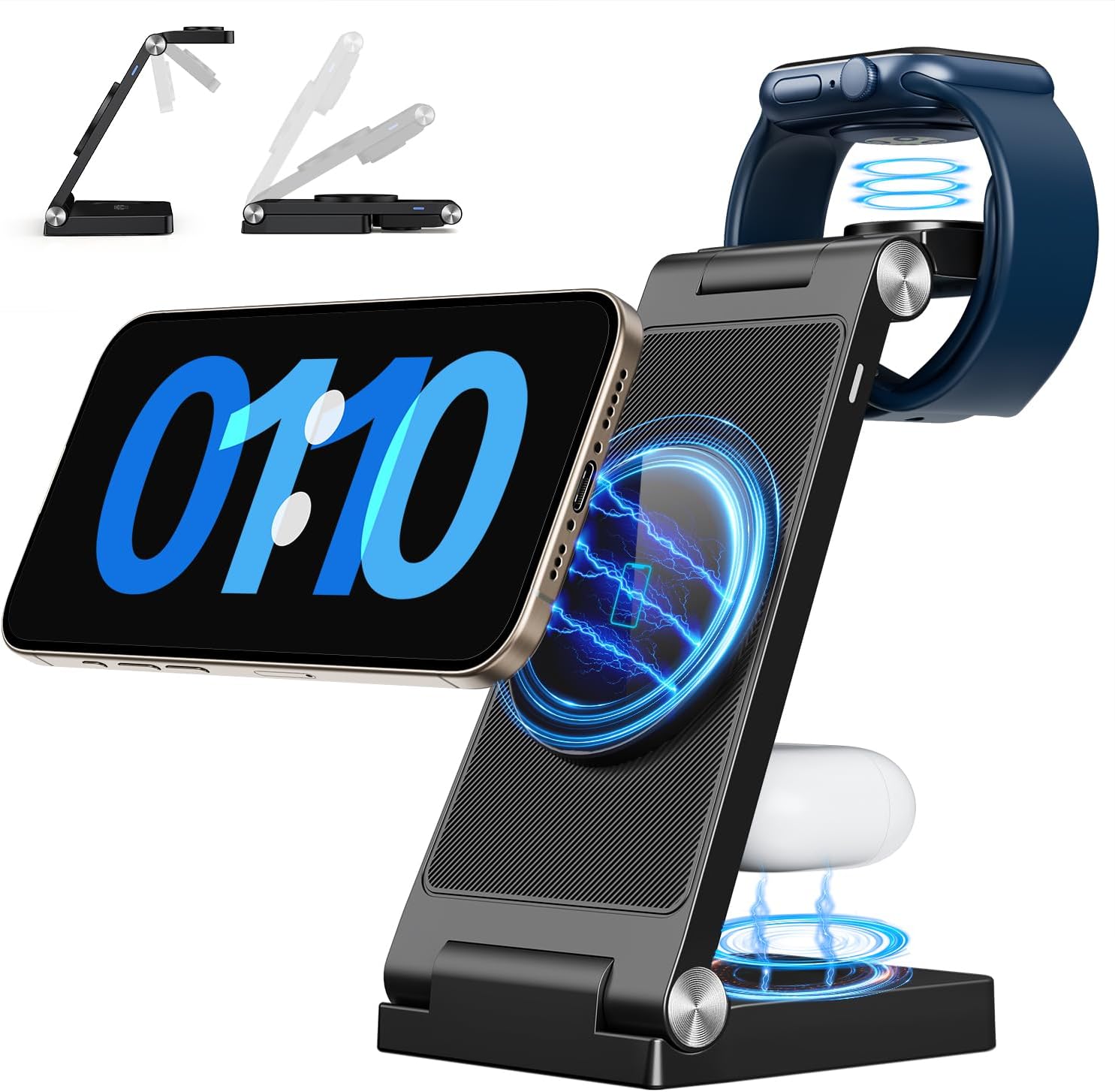 2025 Magnetic Wireless Mag-Safe Charging Station, 3 in 1 Fast Max Charging for i...