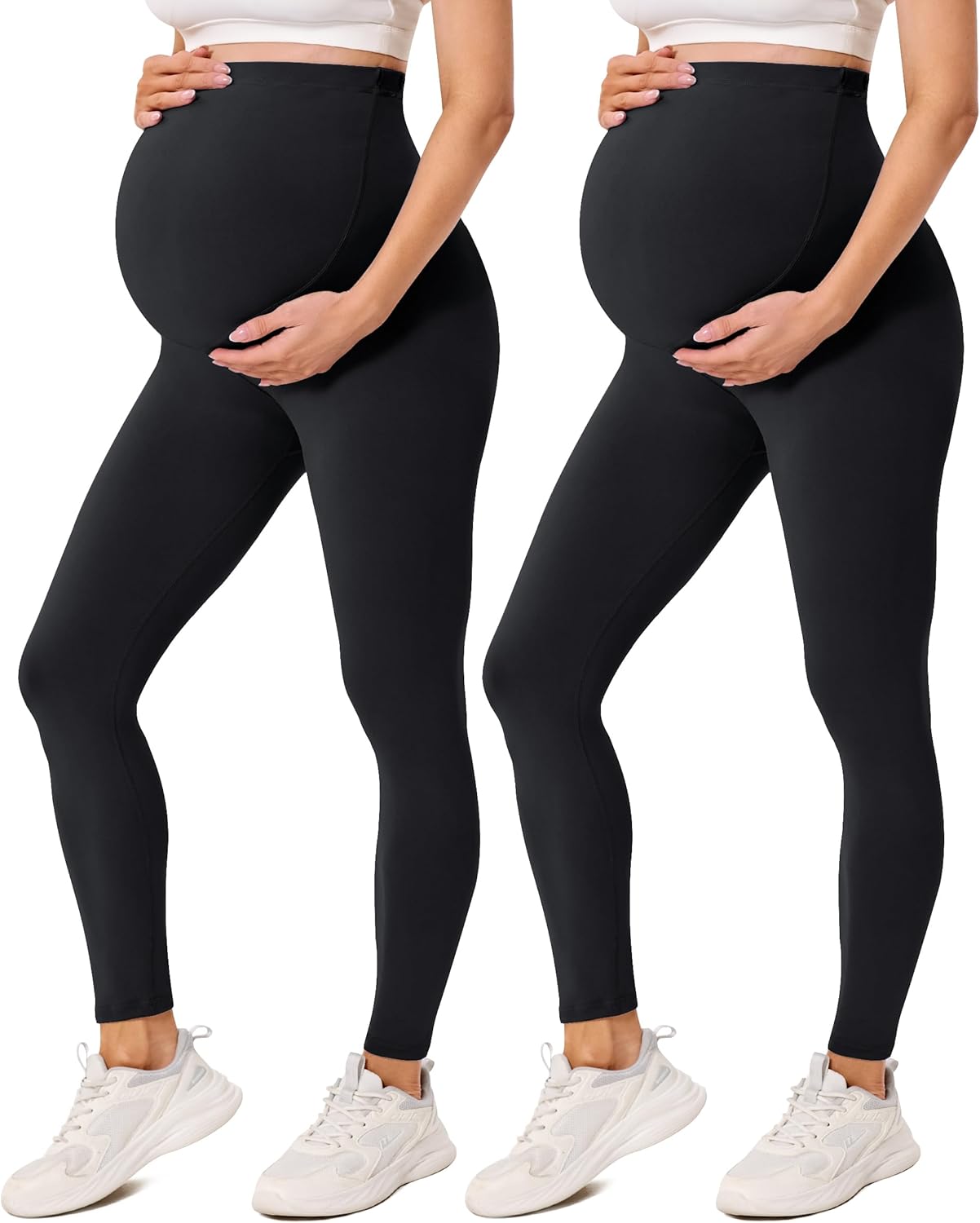 VALANDY Creamlush Maternity Leggings Over Bump Buttery Soft Belly Support Adjust...