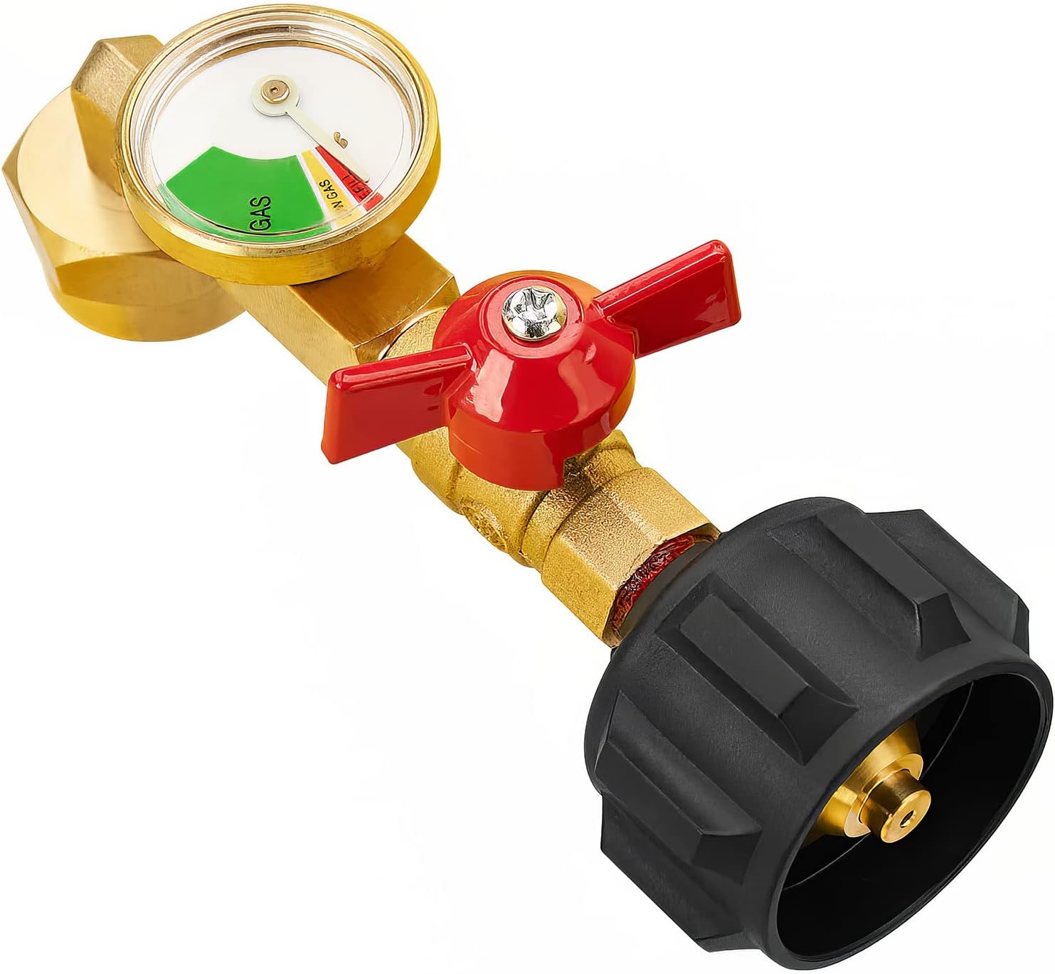 Propane Refill Adapter with Valve and Gauge, Fill 1 Pound Bottles from 20lb Tank...