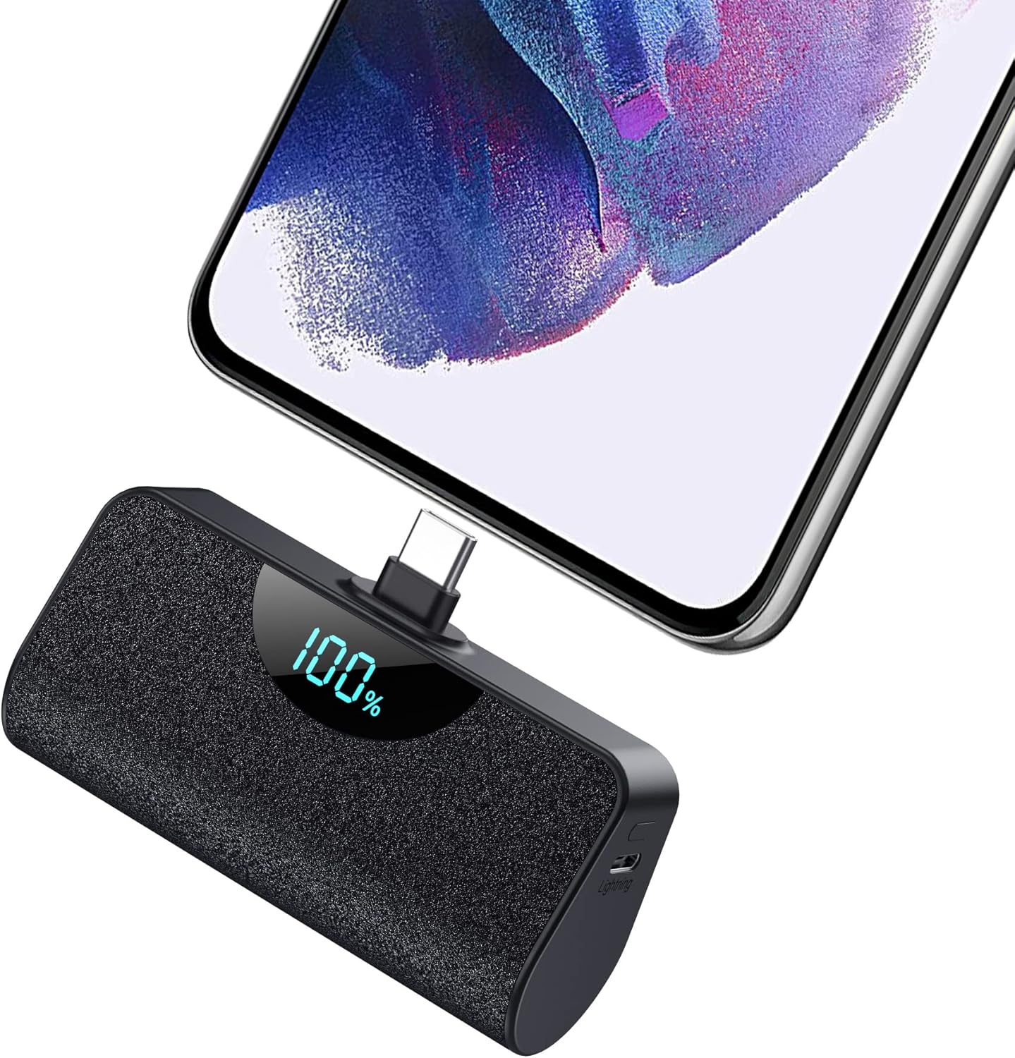 Mini Portable Charger USB-C Power Bank 5200mAh,Ultra Compact LCD Display Battery...