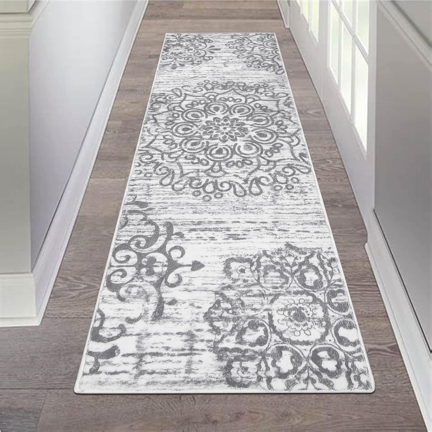 HEBE Hallway Runner Rug 2'x6' Washable Vintage Distressed Area Rugs Non Slip Lau...