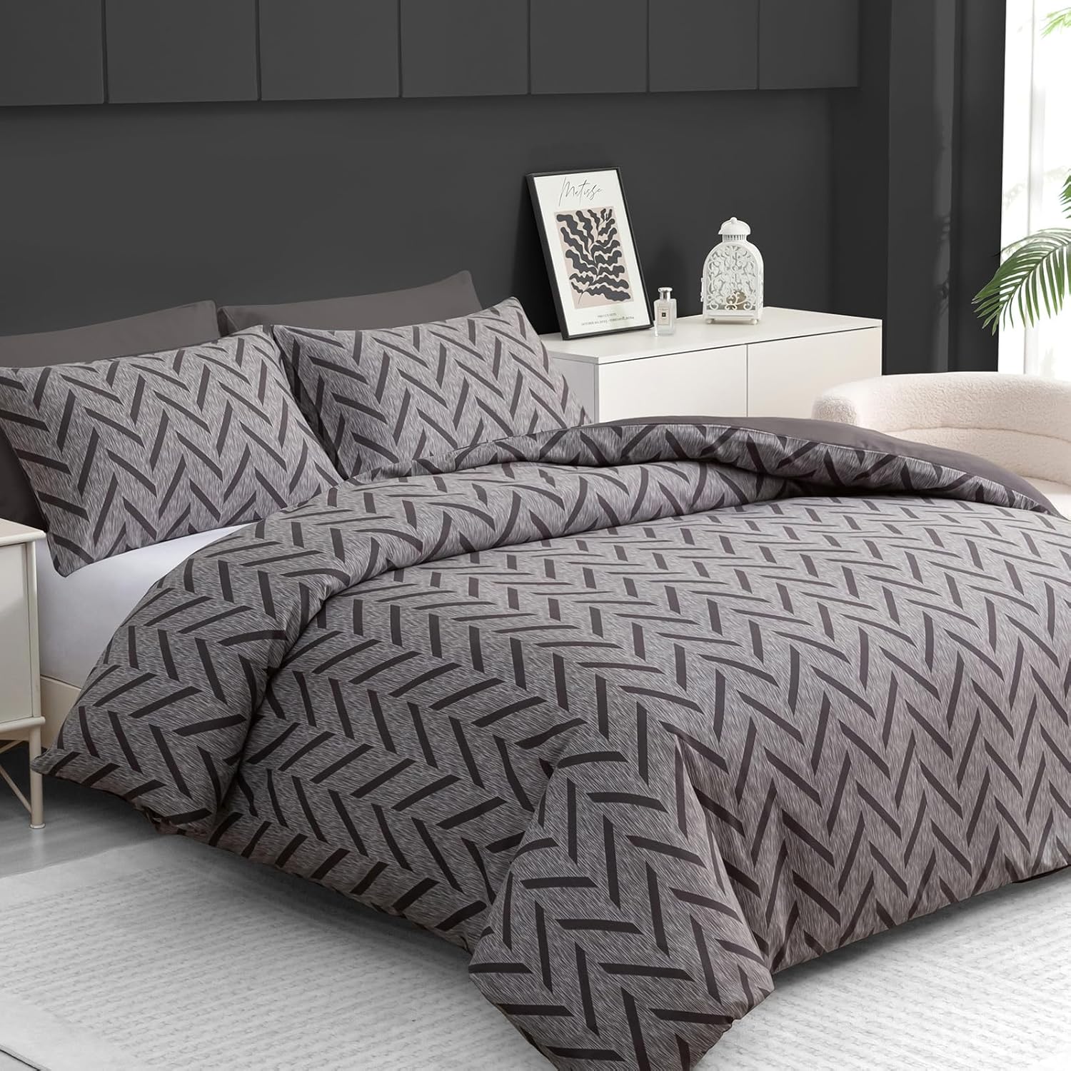 Pamposh Super King Duvet Set Premium Brushed Microfiber Super King Duvet Cover U...