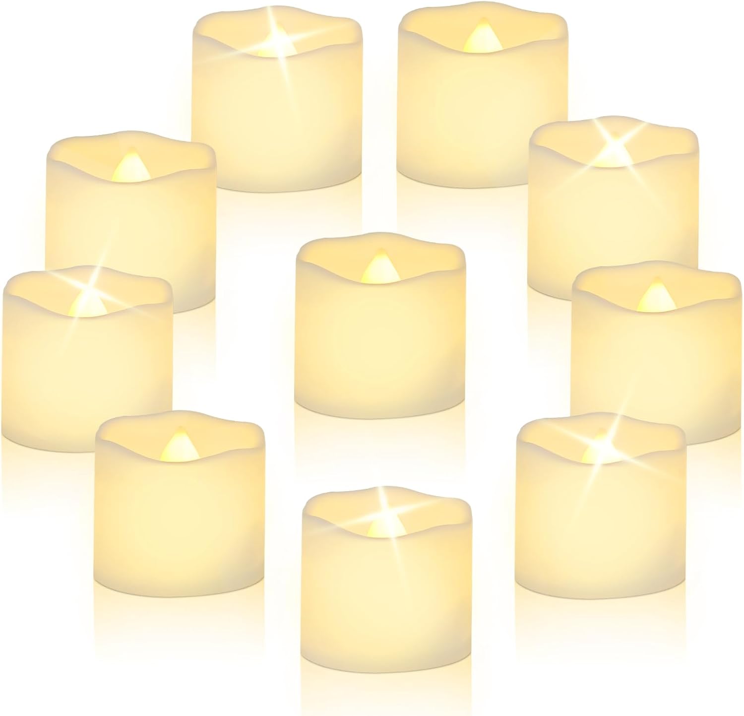 CNMTCCO LED Candle Lights, 24Pcs Realistic Bright Flickering Tea Light, Battery...
