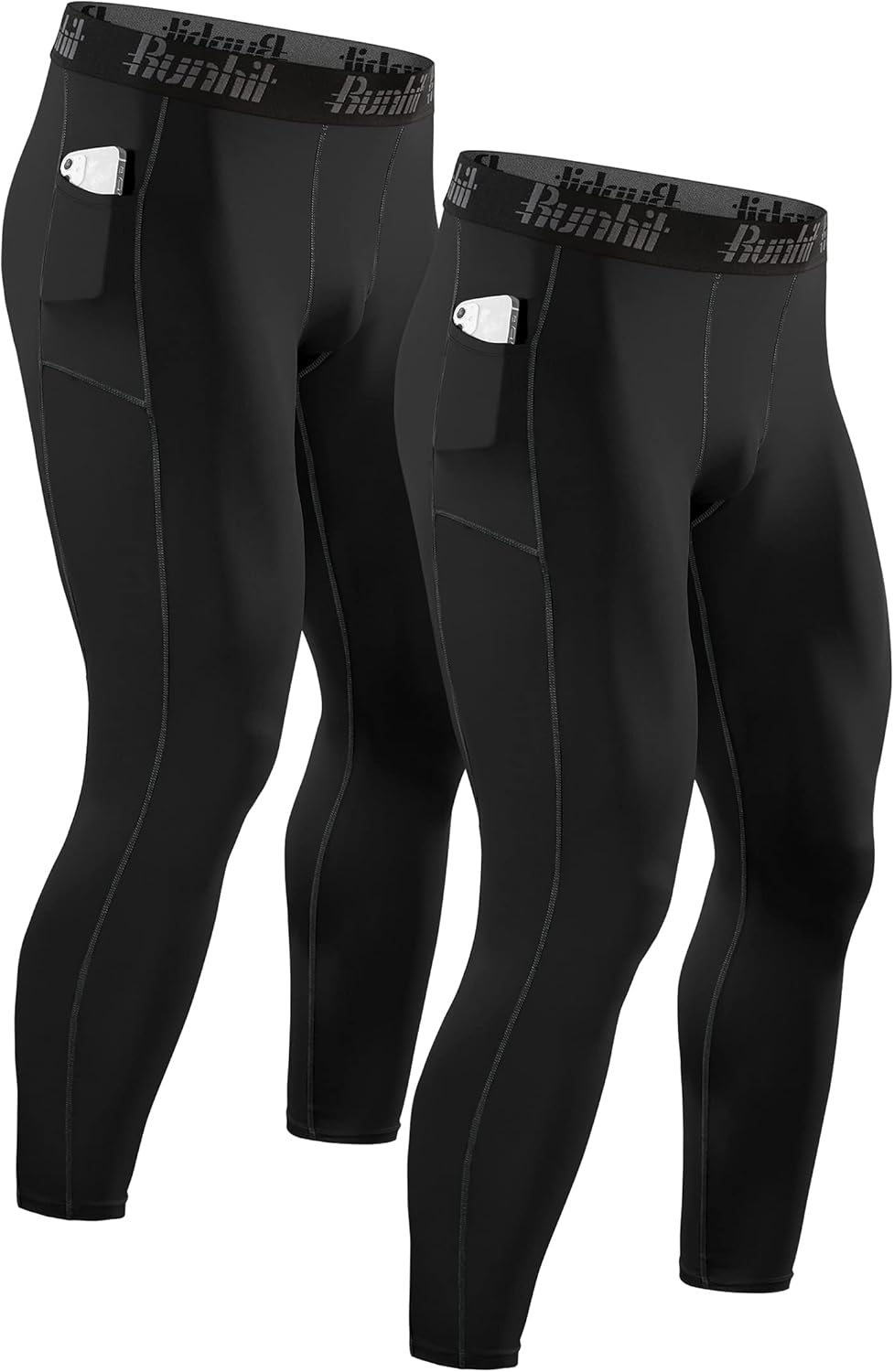Runhit Men's Running Leggings Gym Compression Pants Men Sports Tights Thermal Ba...