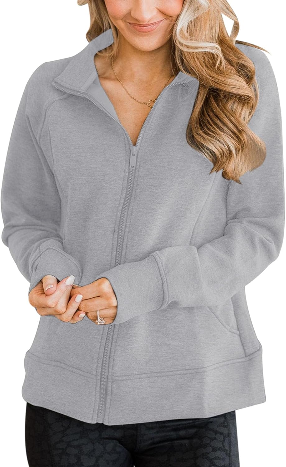 Vivitulip Women’s Full Zip Up Athletic Jacket Long Sleeve Lightweight Pocketed W...