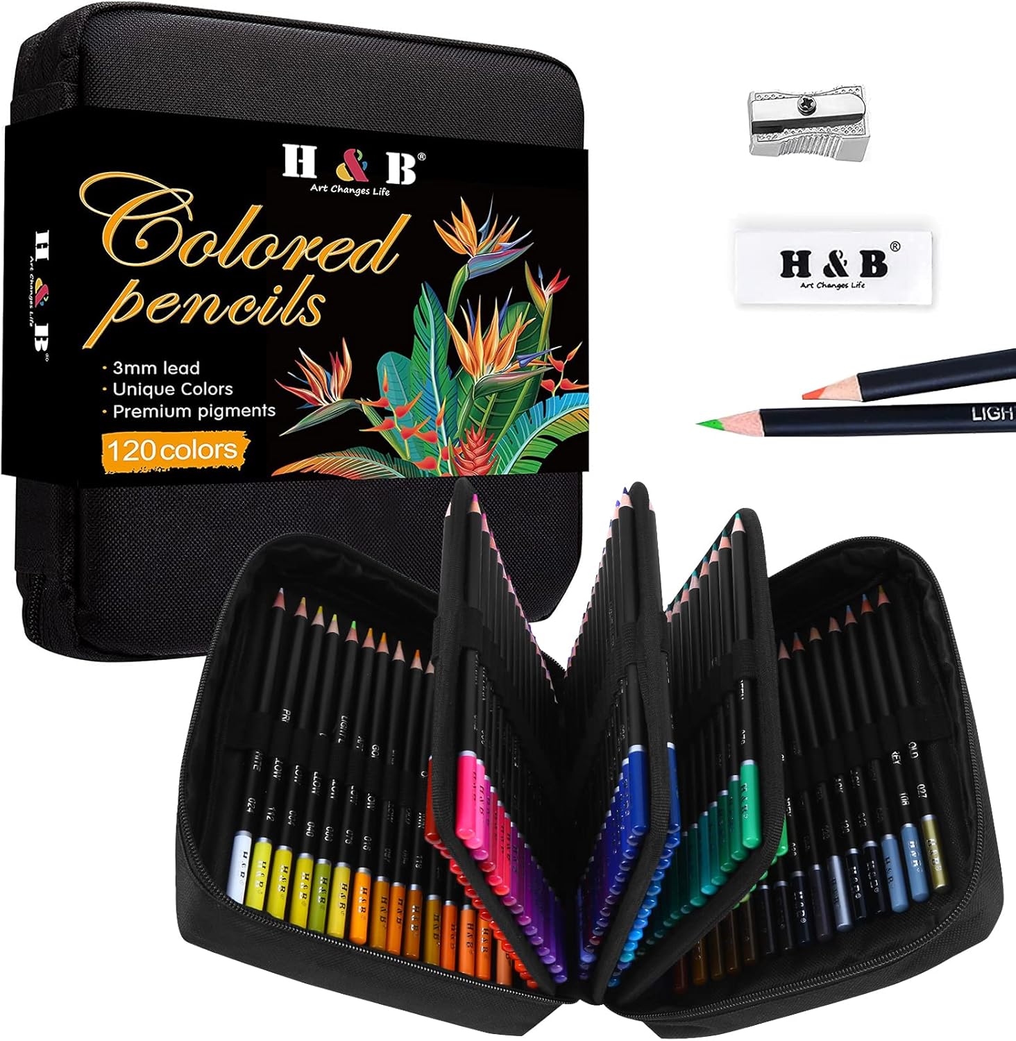 H & B 122Pack Coloured Pencils Drawing Pencil Set...