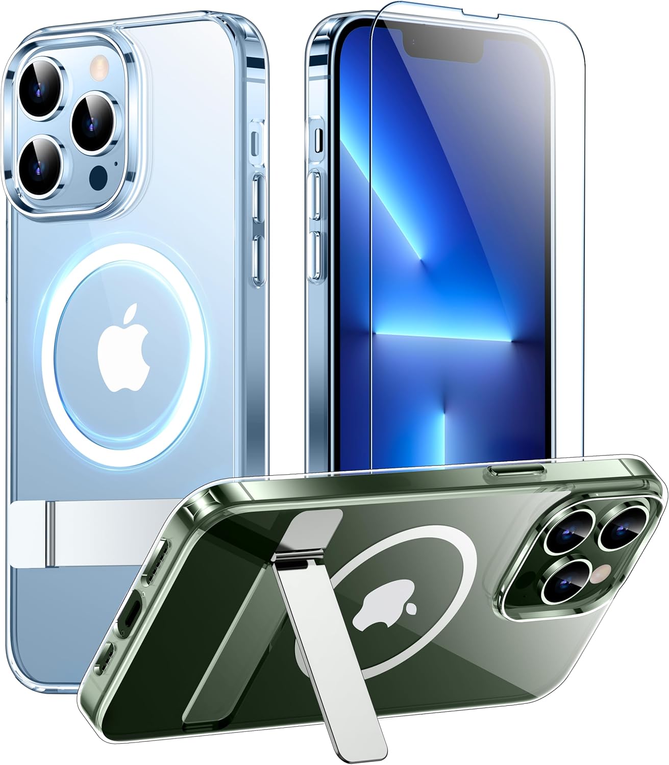 SPIDERCASE Magnetic for iPhone 13 Pro Case, with 2Pcs [Tempered Glass Screen Pro...