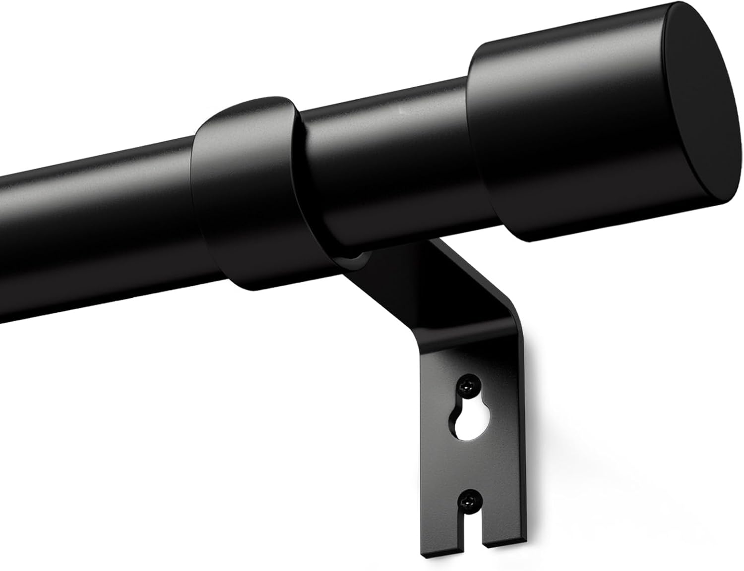 Black Curtain Poles for Eyelet Curtains Metal Extendable Curtain Rod Adjustable...