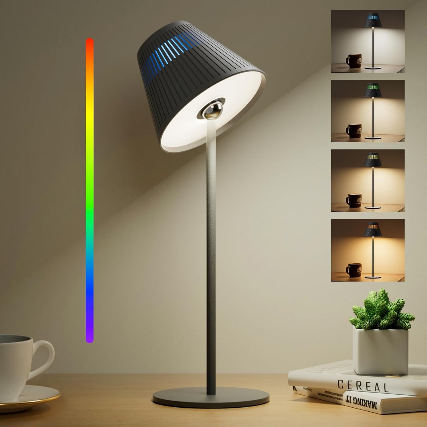 HONEYWELL Cordless Table Lamp, M1 Sunturalux Portable LED Desk Lamp 5200mAh Rech...