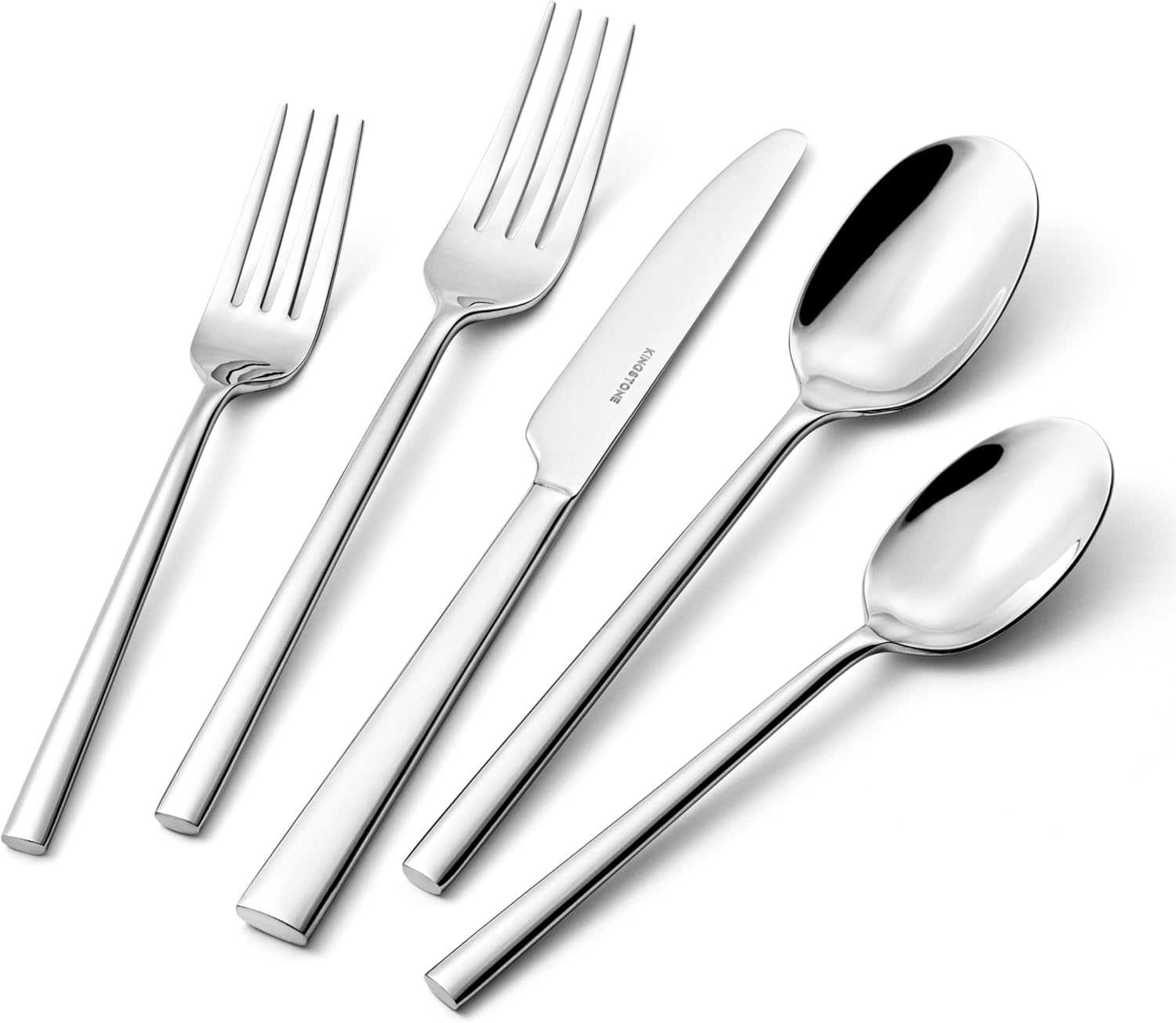 KINGSTONE Silverware Set, 30-Piece Forged Flatware Set Cutlery Set Premium Stain...