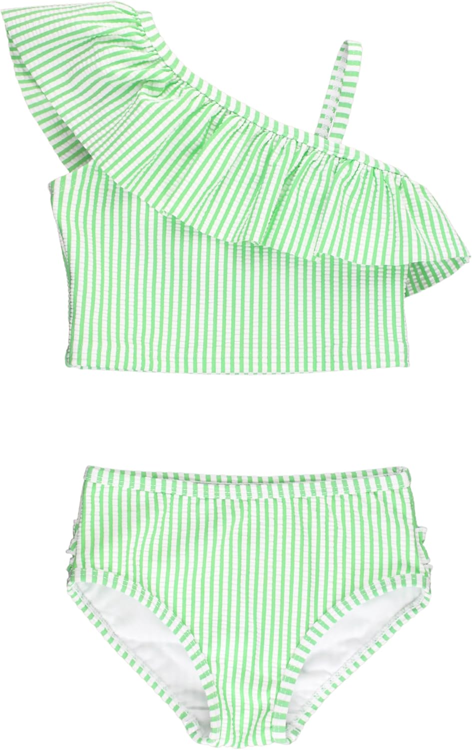 RuffleButts Baby/Toddler Girls Cropped 2-Piece Sleeveless Tankini Swimsuits with...