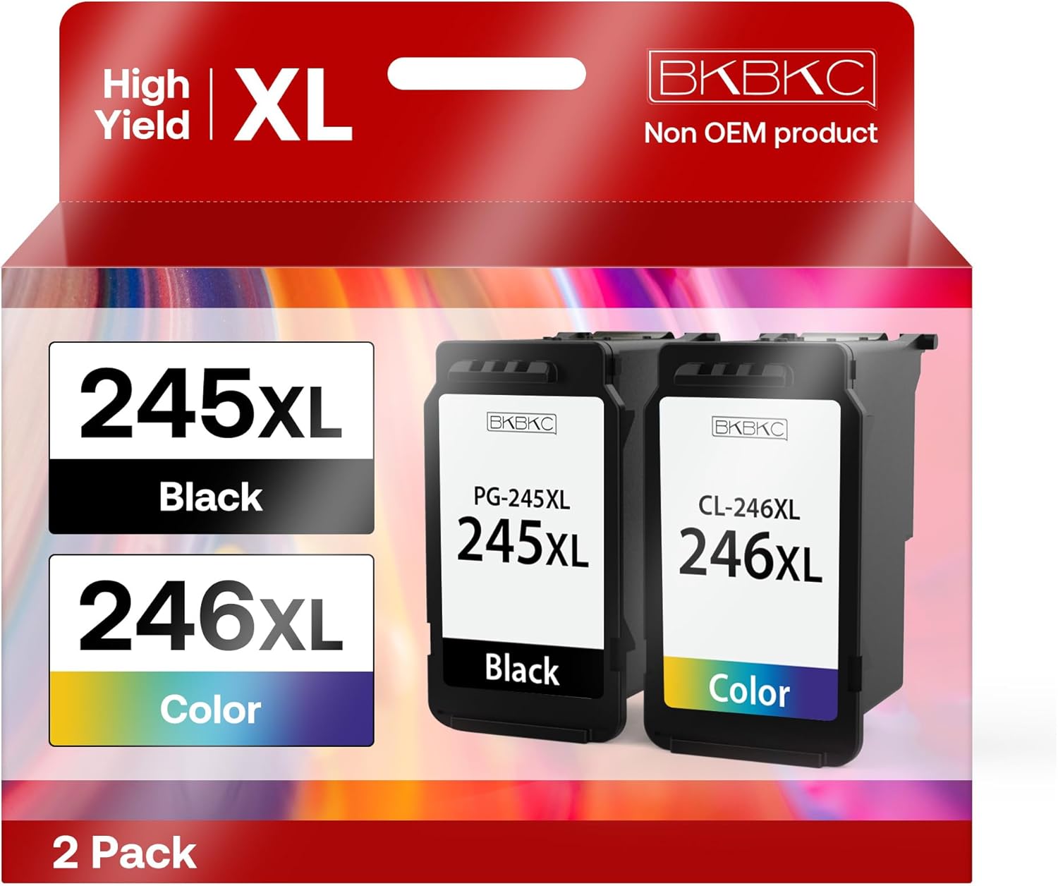 245XL 246XL Ink Cartridges Combo Pack for Canon Ink 245 and 246 Remanufactured f...