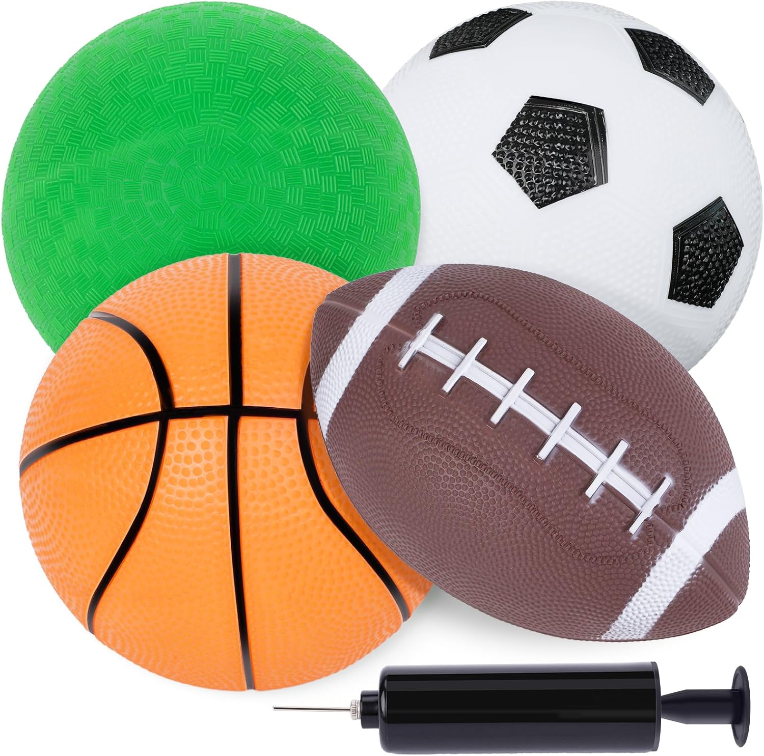 LovesTown 4PCS Sports Balls for Kids, Playground Balls with Pump for Toddlers In...
