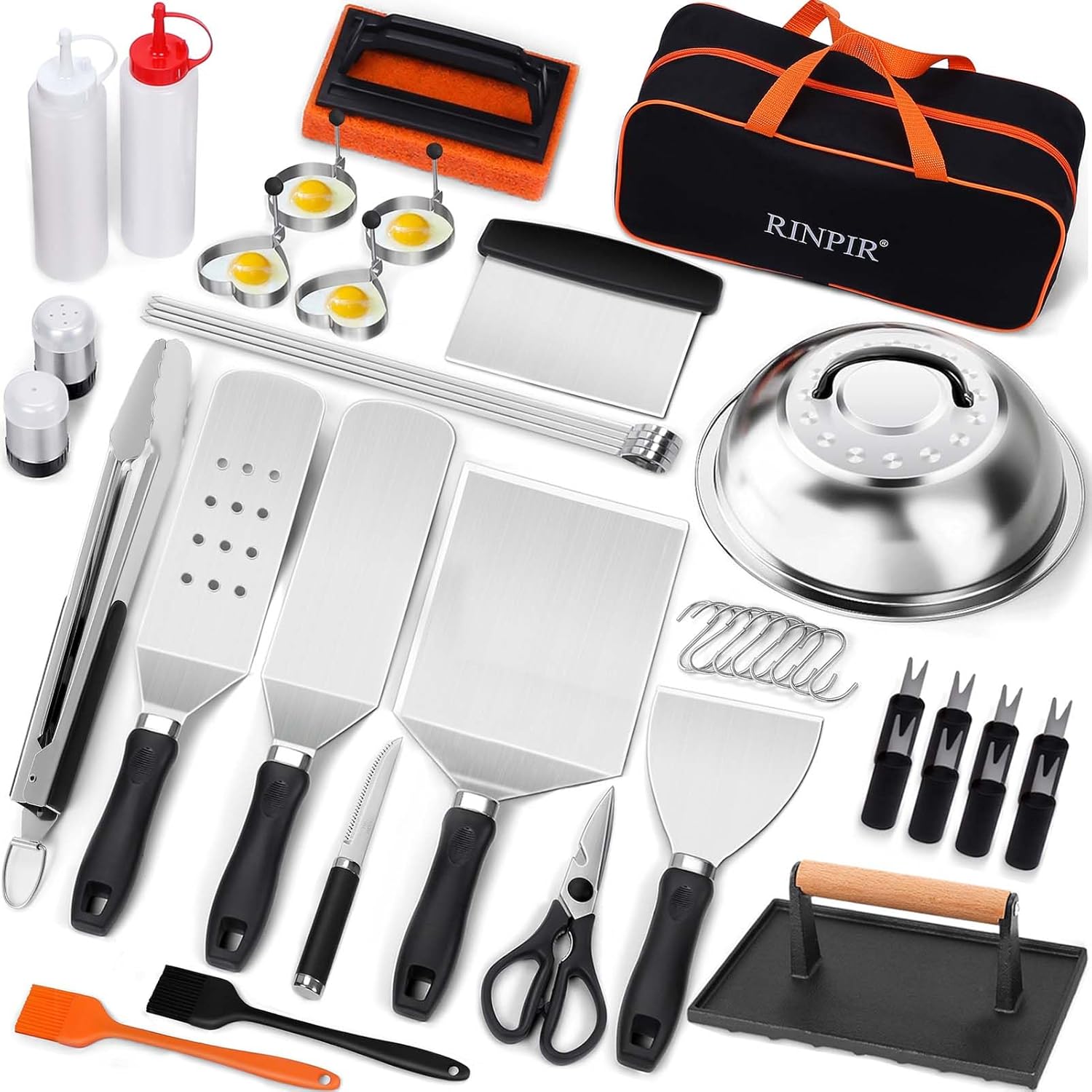 42pcs Griddle Accessories Kit for Blackstone, Flat Top Spatula Set with Enlarged...