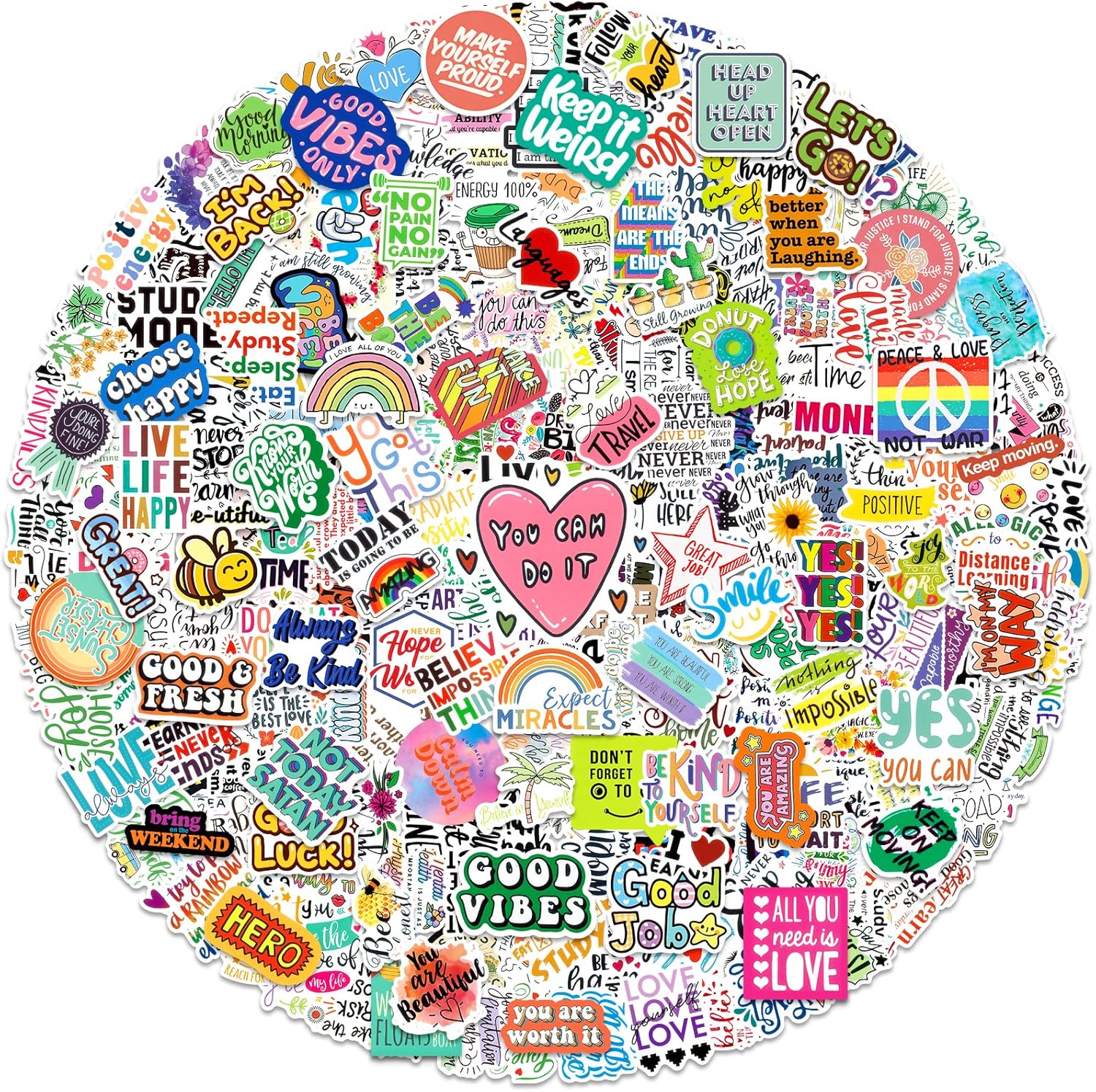 Greingways 300 PCS Inspirational Stickers for Adults, Motivational Water Bottle...