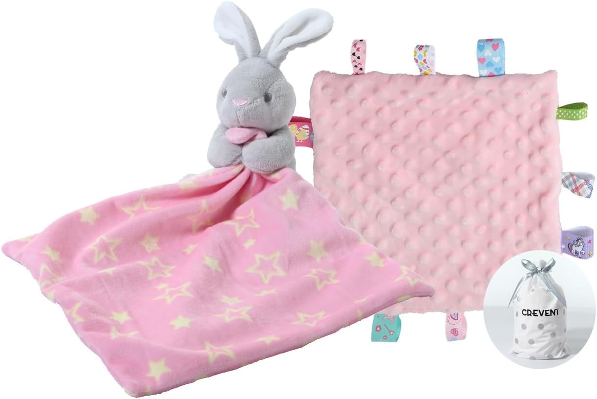 CREVENT Soft Plush Animal Face Security Blankets for Boys and Girls, Great Gifts...