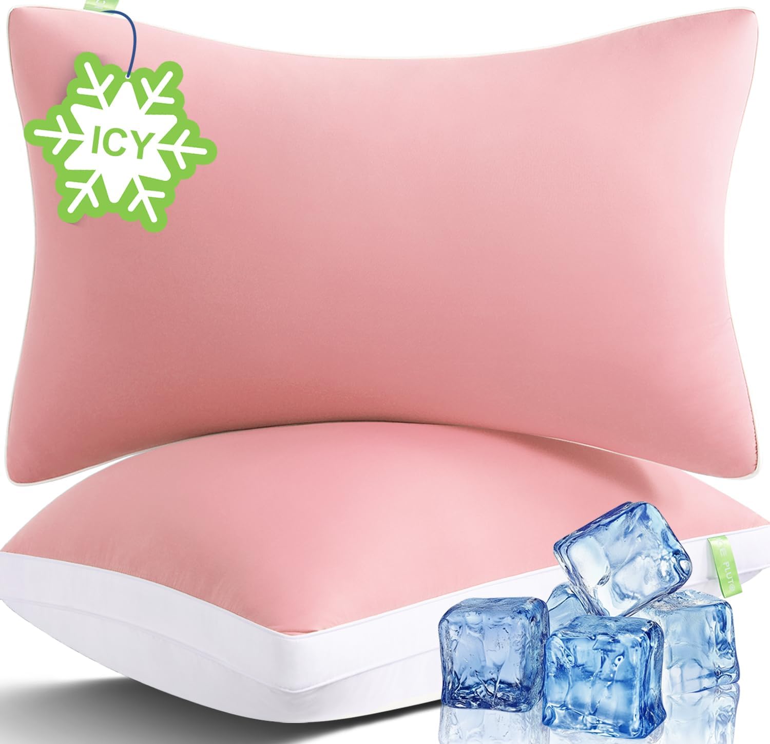 Cooling Bed Pillows Queen Size Set of 2, Cool for Hot Sleepers, Gusseted Hotel D...