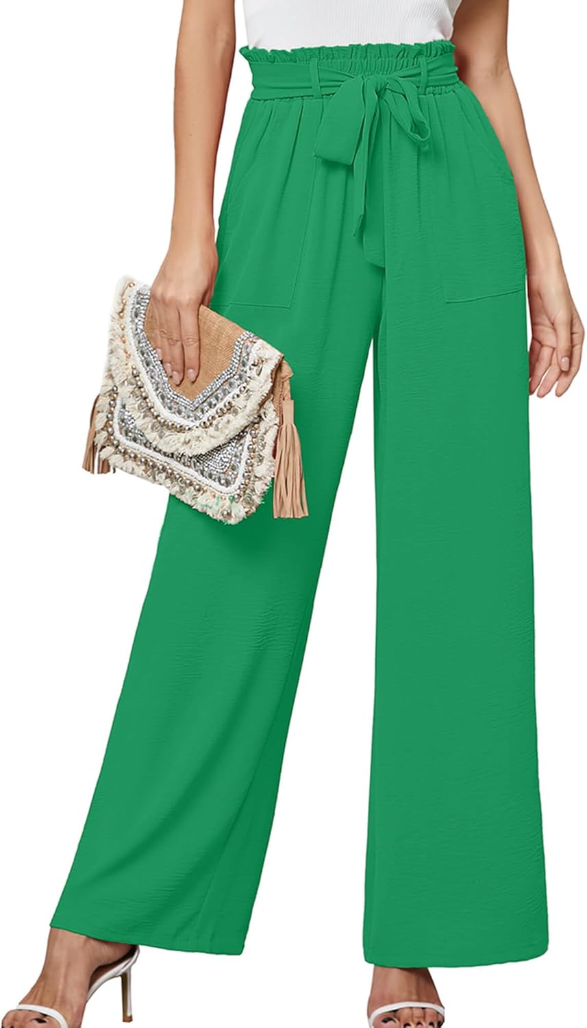 Heymoments Women's Wide Leg Lounge Pants with Pockets Lightweight High Waisted P...