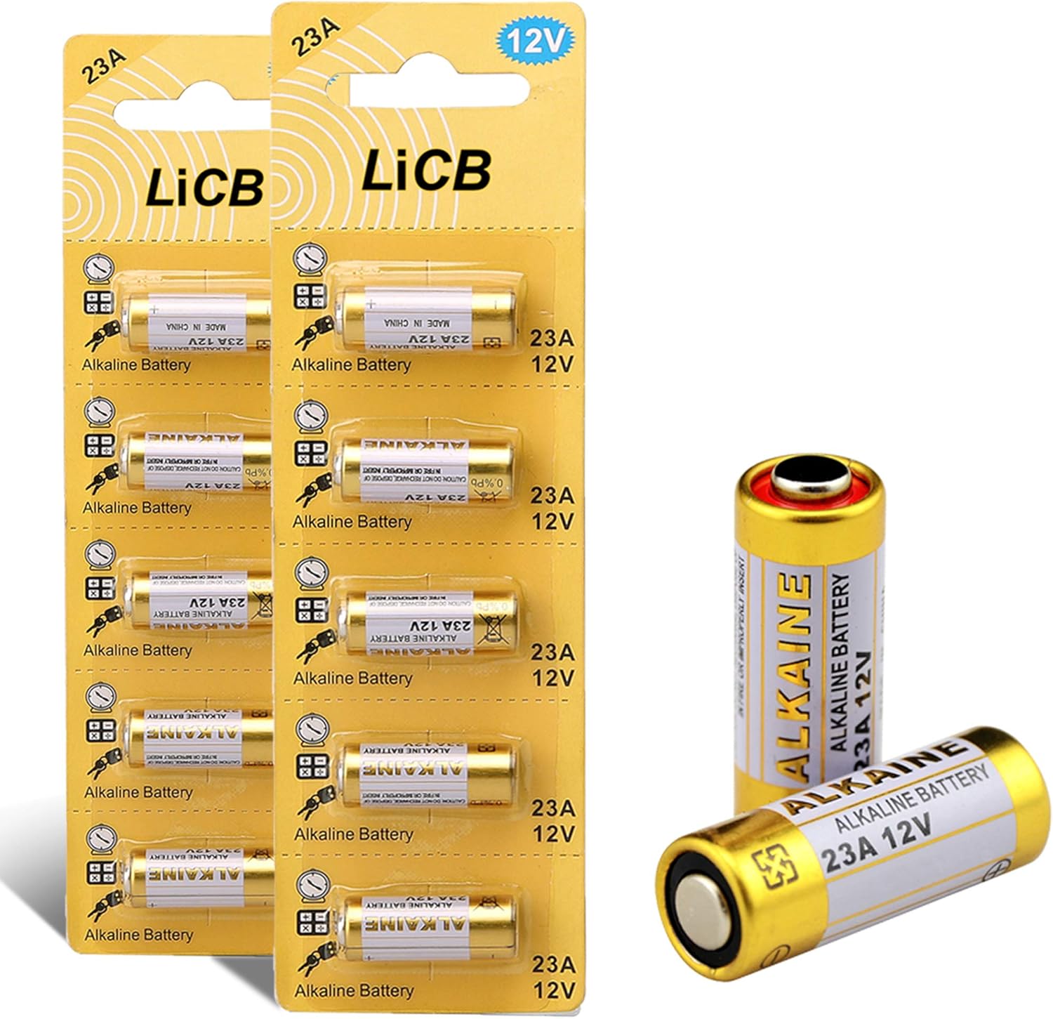 LiCB 23A A23 12V Alkaline Battery (10PCS)