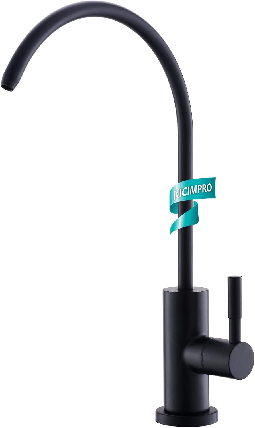 Kicimpro Stainless Steel Matte Black Finish RO Faucet Kitchen Water Filter Fauce...