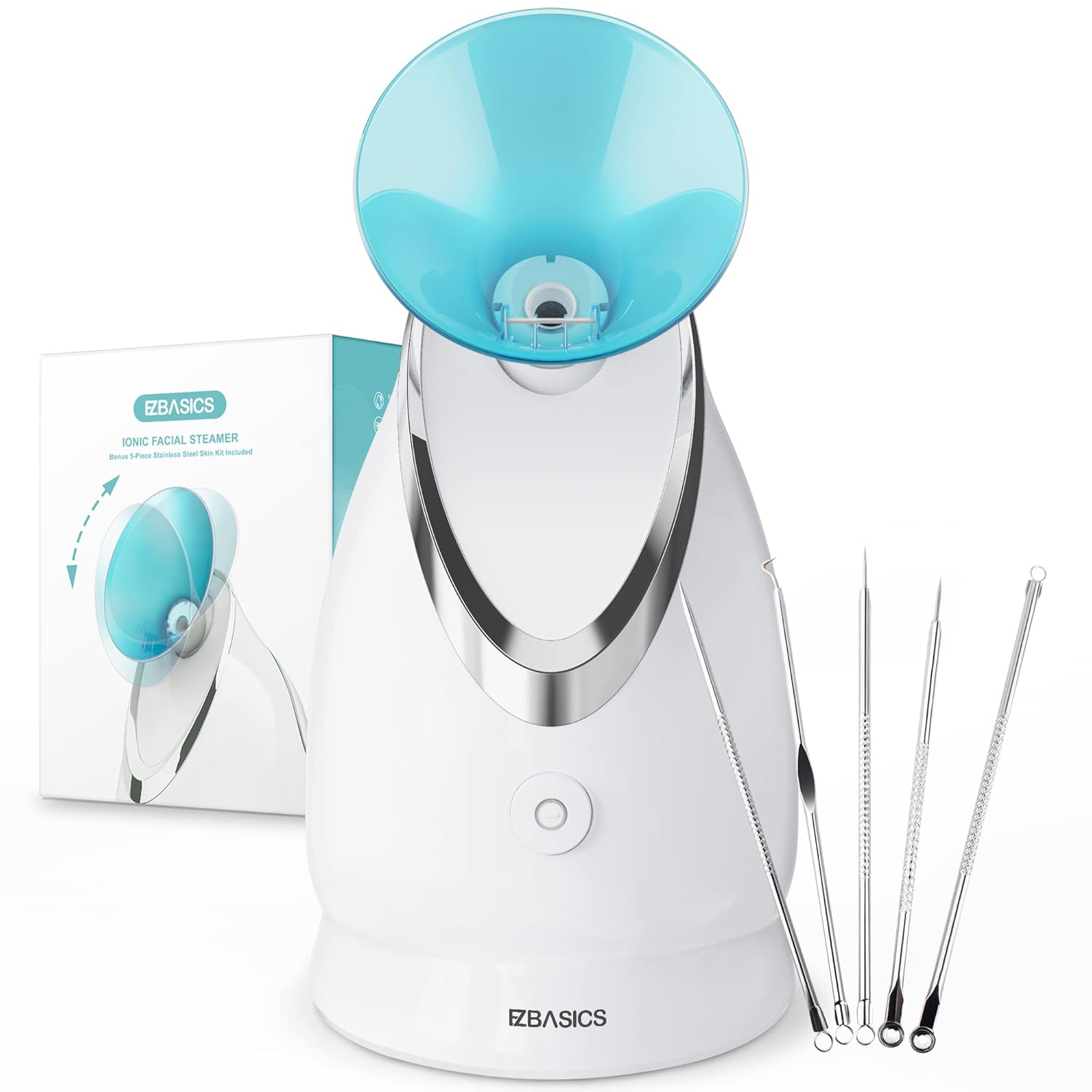 EZBASICS Facial Steamer Ionic Face Steamer for Hom...