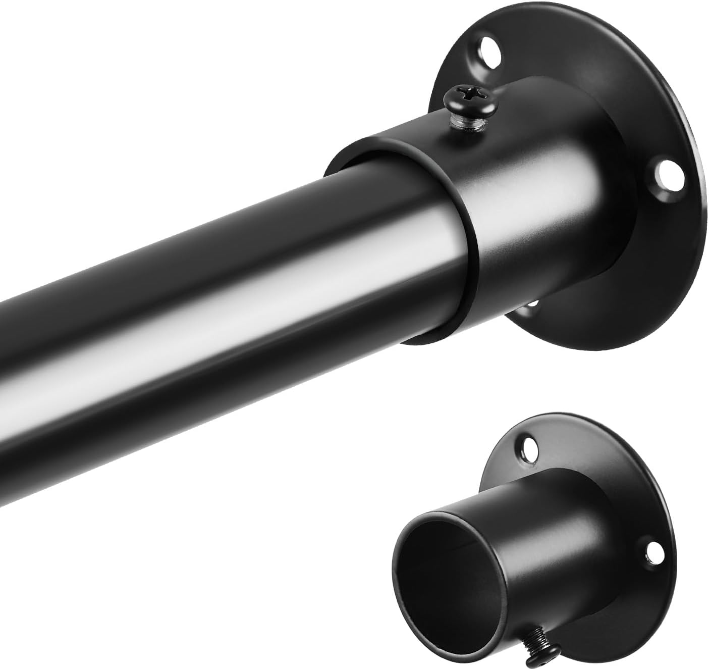 Wardrobe Rail, Extendable Clothes Rail Black 74-163cm, Stainless Steel Clothes H...