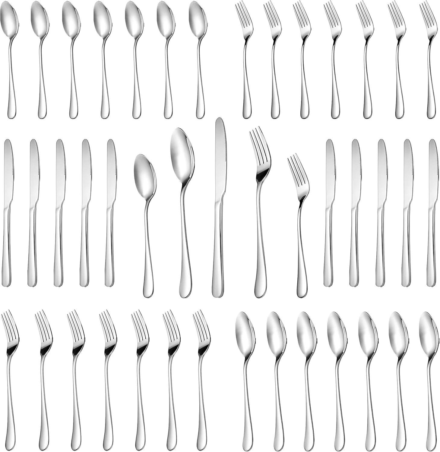 MUTNITT 30 Pcs Silverware Set, Premium Stainless Steel Flatware, Mirror Polished...