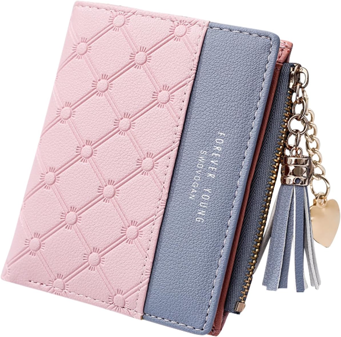 FuninCrea Leather Wallet, PU Small Purses for Women, Bifold Card Holder Small Pu...