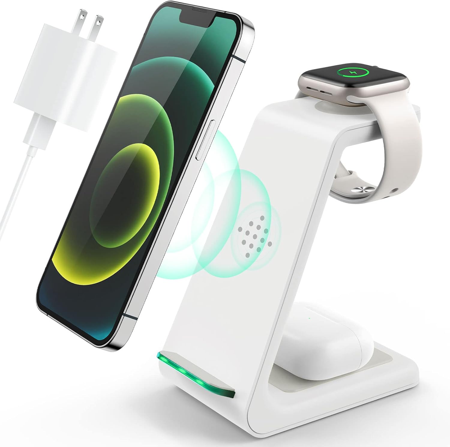 Wireless Charging Station, 3 in 1 Fast Desk Chargi...