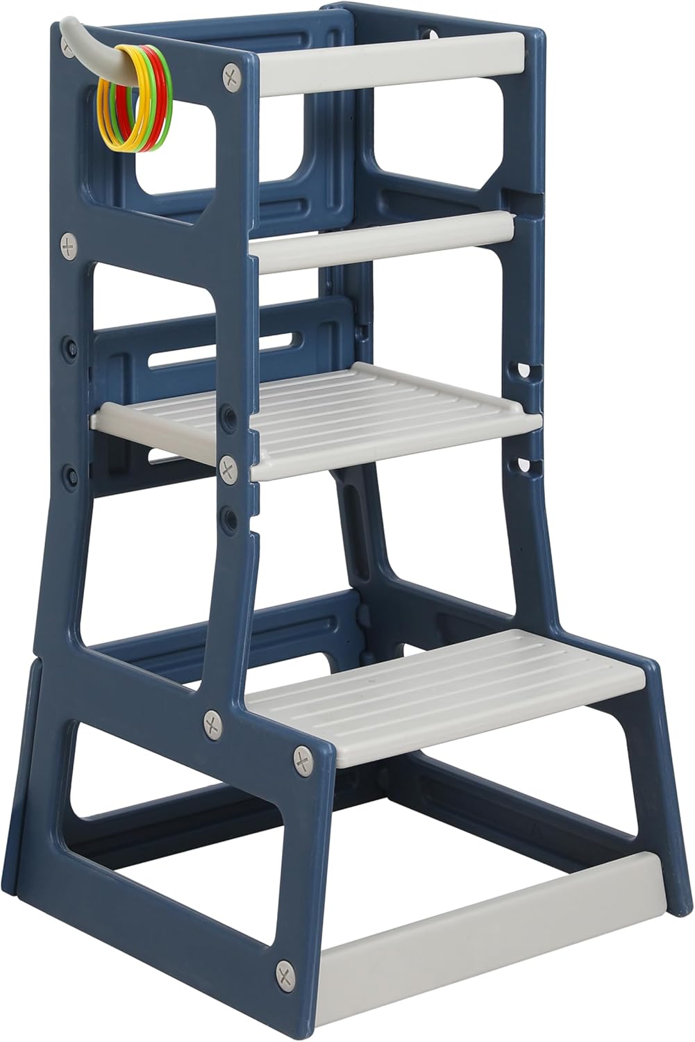 SDADI Adjustable Height Kids Kitchen Step Stool with Removable Safety Rails and...