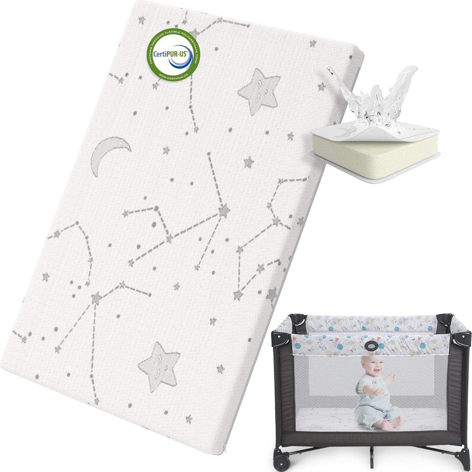 YENING Pack and Play Mattress Topper Baby Pack N Play Mattresses for Playpen and...