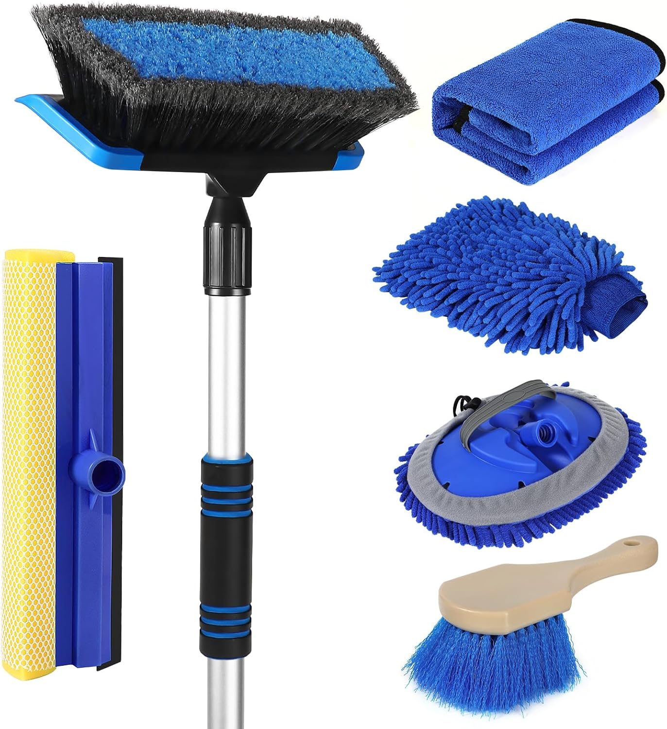 62'' Car Wash Brush with Long Handle, Scratch-Free Soft Bristles Sturdy Car Wash...