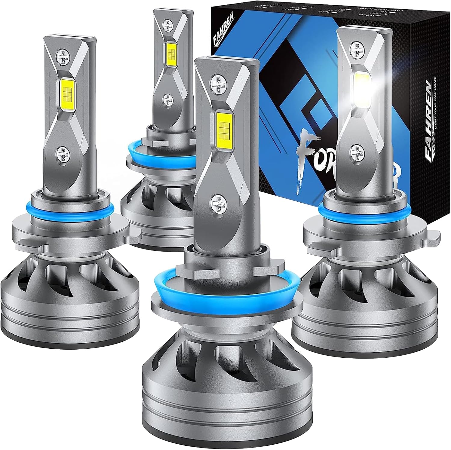FAHREN H11 9005 Light Bulbs Combo, 60000LM Super Brighter 6500K H9 H8 HB3 Drivin...