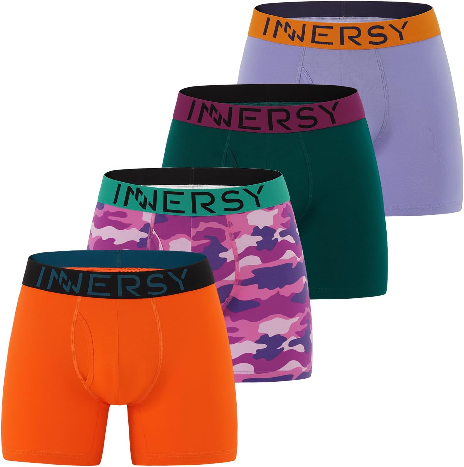 INNERSY Mens Boxers Shorts Multipack Cotton Underpants with Fly Anti Chafing Und...