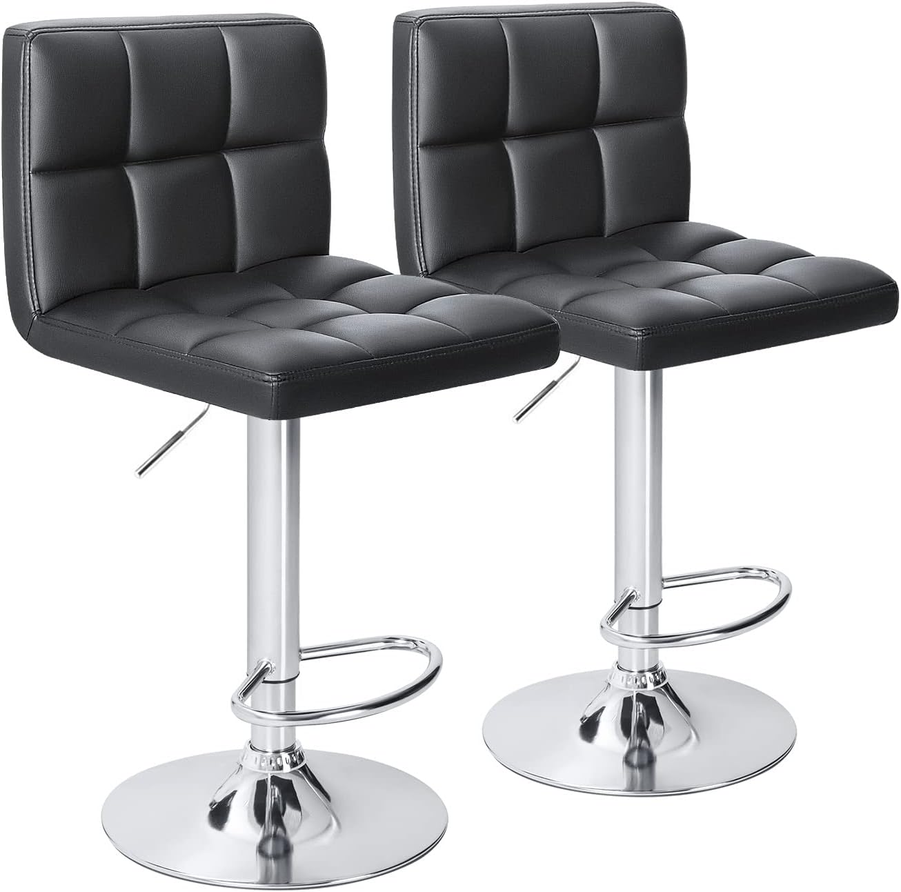 Homall Bar Stools Modern PU Leather Adjustable Swivel Barstools, Armless Hydraul...