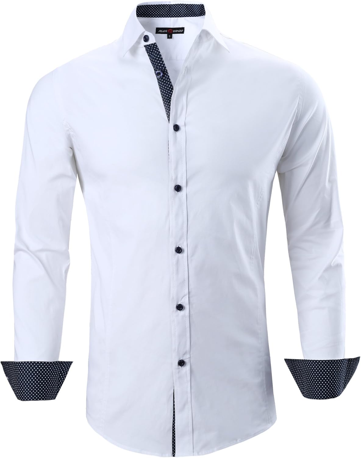 Alex Vando Mens Dress Shirts Regular Fit Long Sleeve Stretch Business Dress Shir...