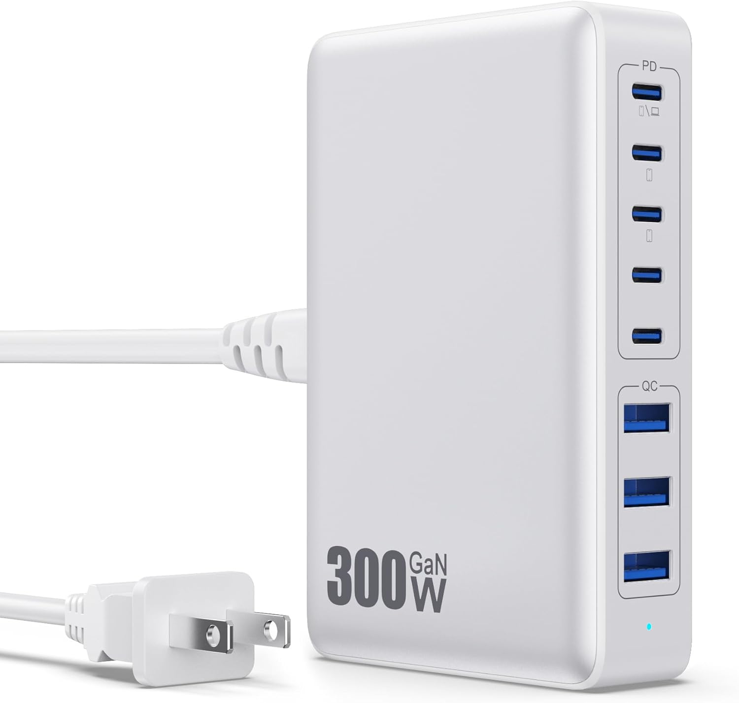 USB C Charger 300W USB C Charger Block 8-Ports GaN IV Fast Charging Station,PD 1...