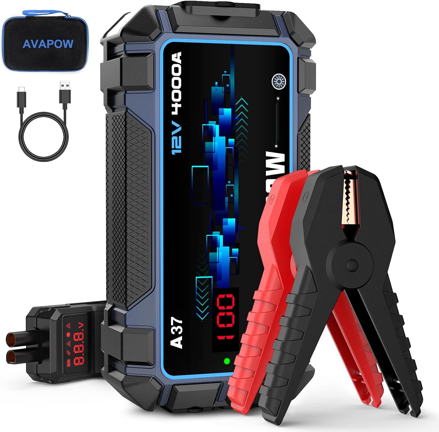 AVAPOW Jump Starter Car Battery 4000A Peak,Portable Jump Starters for Up to 10L...