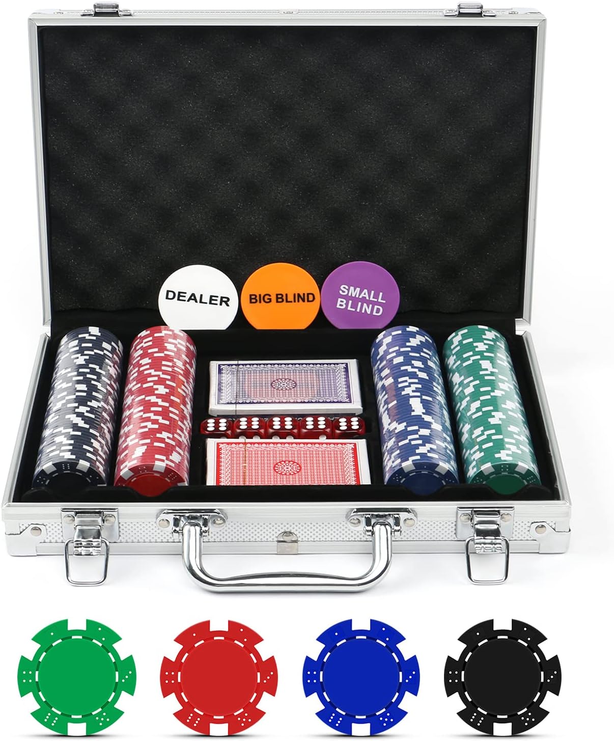 NOLIE Casino Poker Chip Set 200 300 PCS with Aluminum Case for Gambling(11.5 Gra...