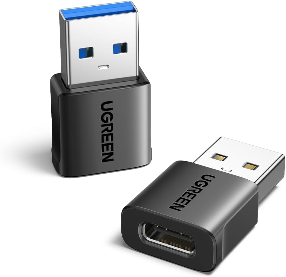 UGREEN 10Gbps USB-C Adapter 2Pack, USB-C Female to Male Converter, Fast Charging...
