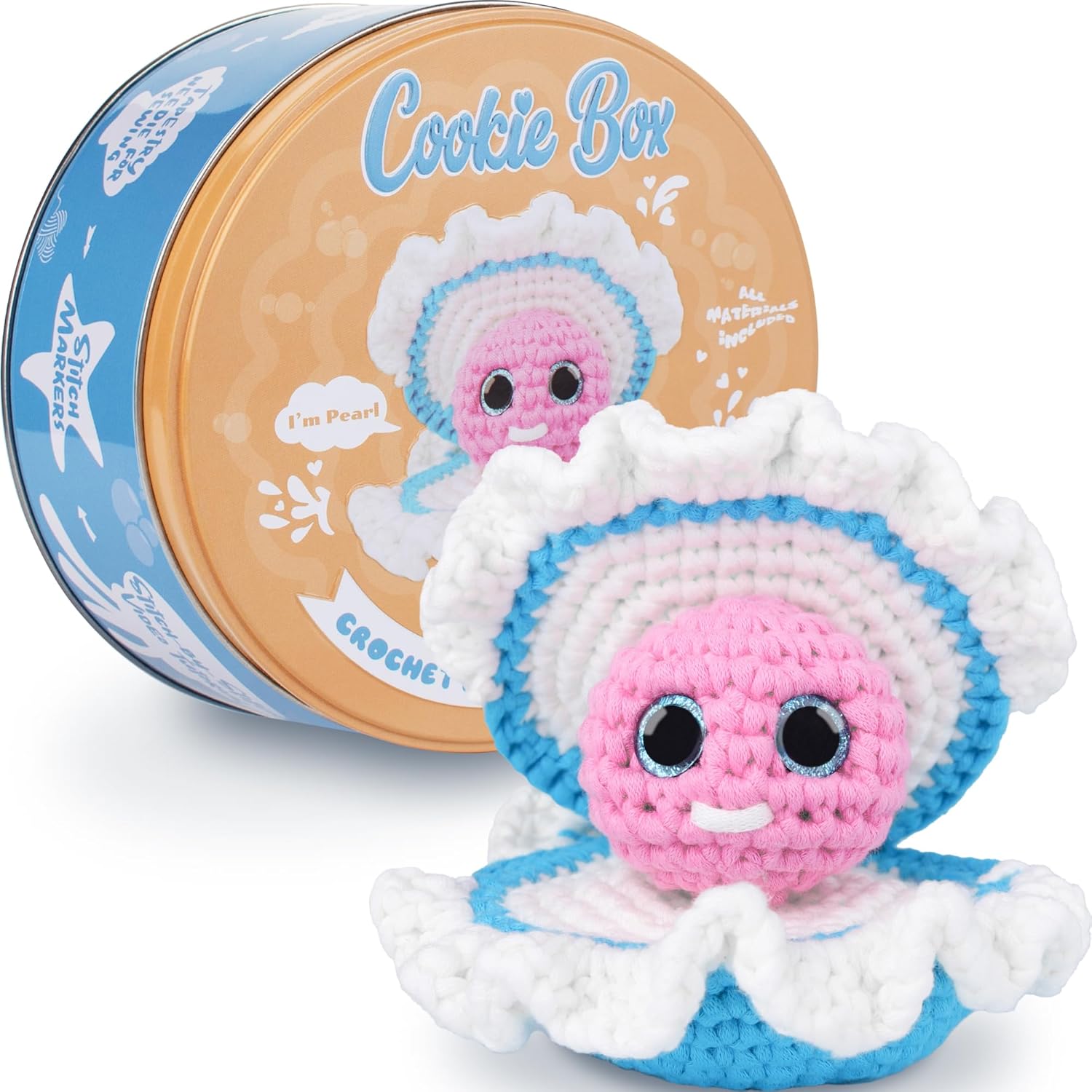 Cookie Box Crochet Kit for Beginners - Learn to Crochet Amigurumi Stuffed Animal...