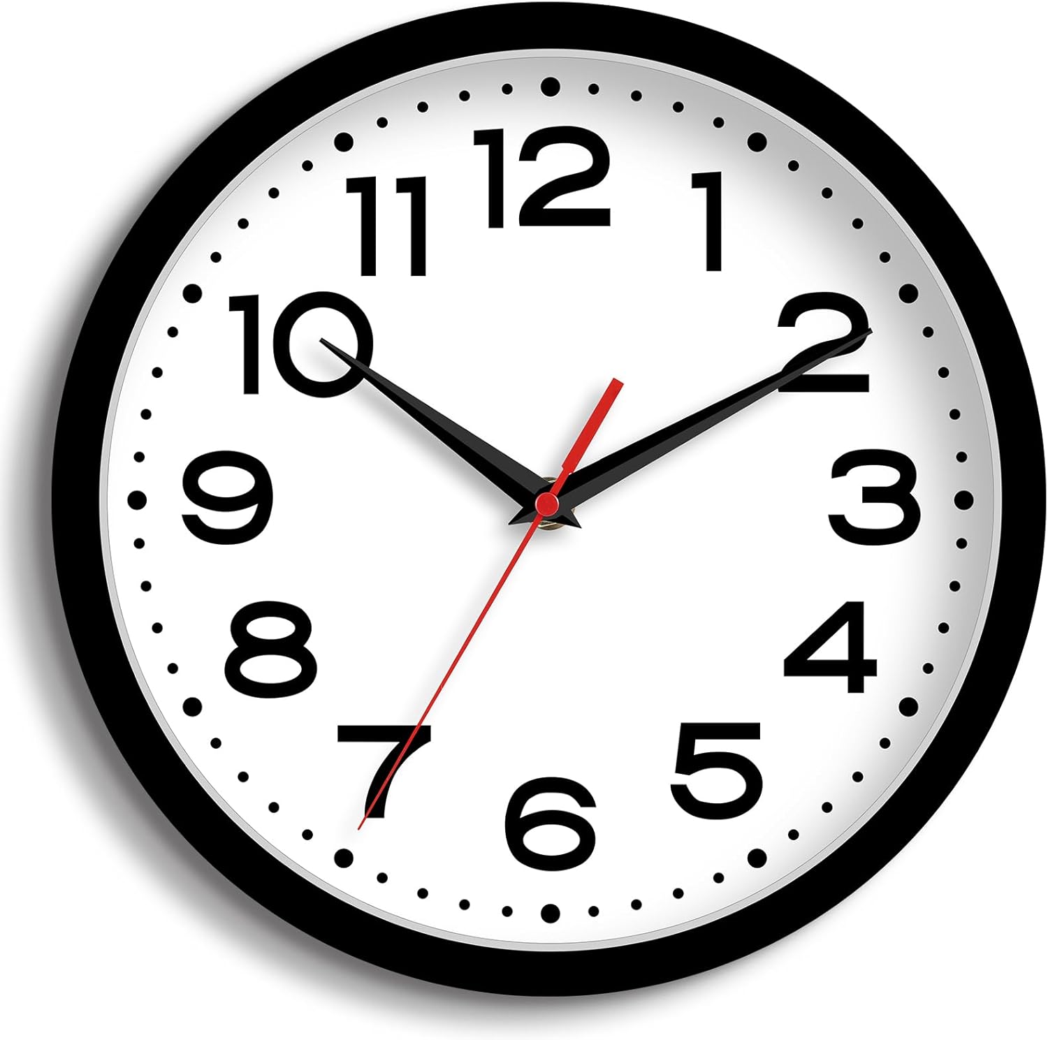 Wall Clock Silent Non-Ticking Modern Clock Battery Operated 8 Inch Small Classic...